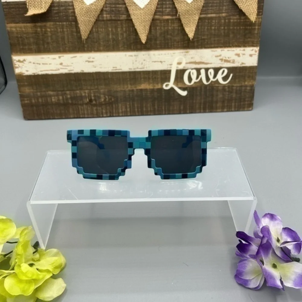 💋Minecraft block creeper sunglasses 🕶 sunshades blue